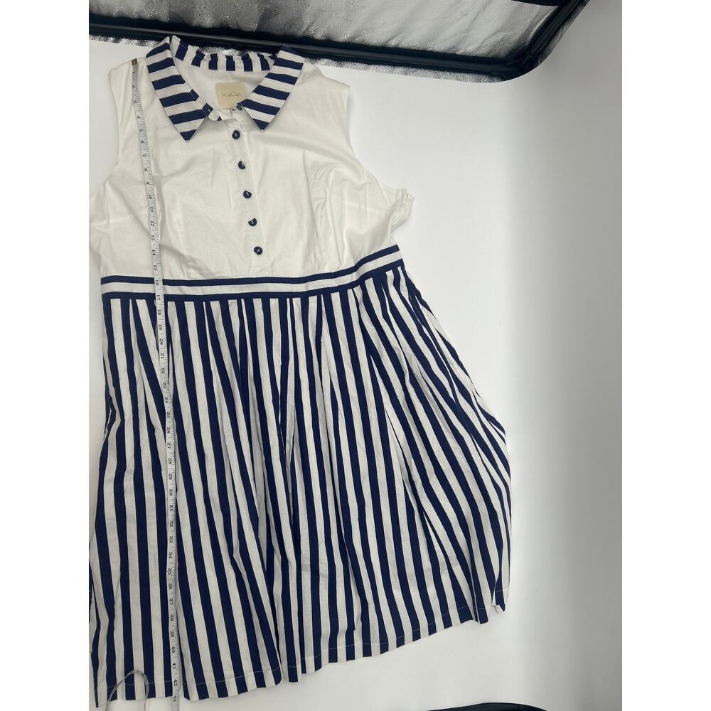 ModCloth Striped Sleeveless Nautical Rockabilly Retro Collared Dress Size 3X - Picture 9 of 9